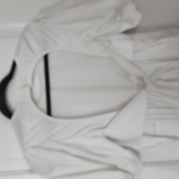 Zara White Open Back Ruffle Dress, Size Small S - Picture 3 of 5